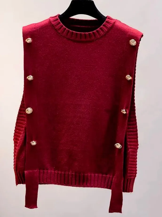 Solid colors sleeveless sweater pullover