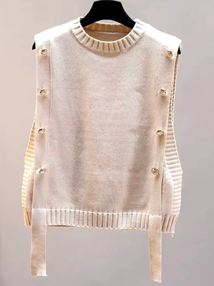 Solid colors sleeveless sweater pullover