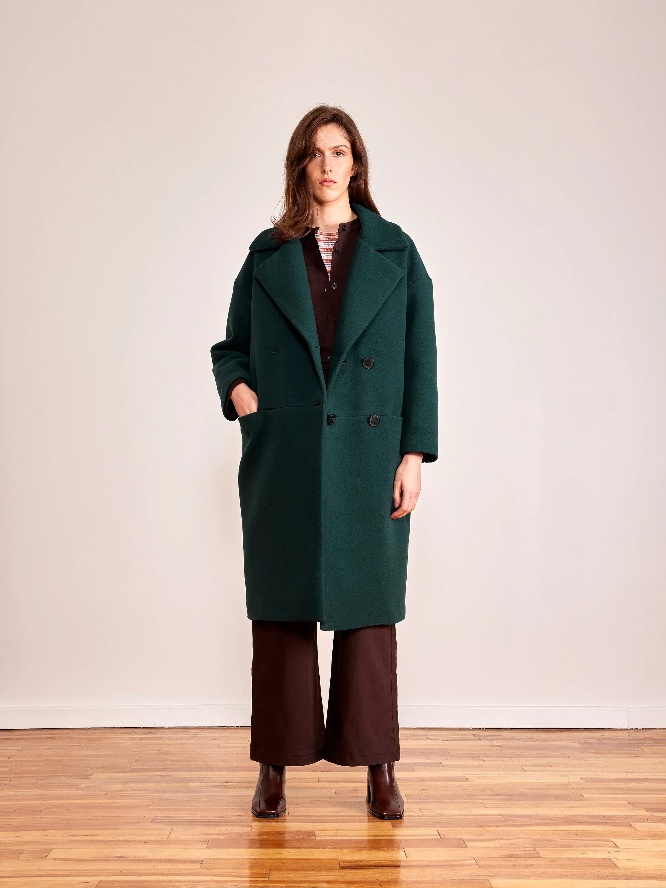 STANDARD peacock blue wool coat