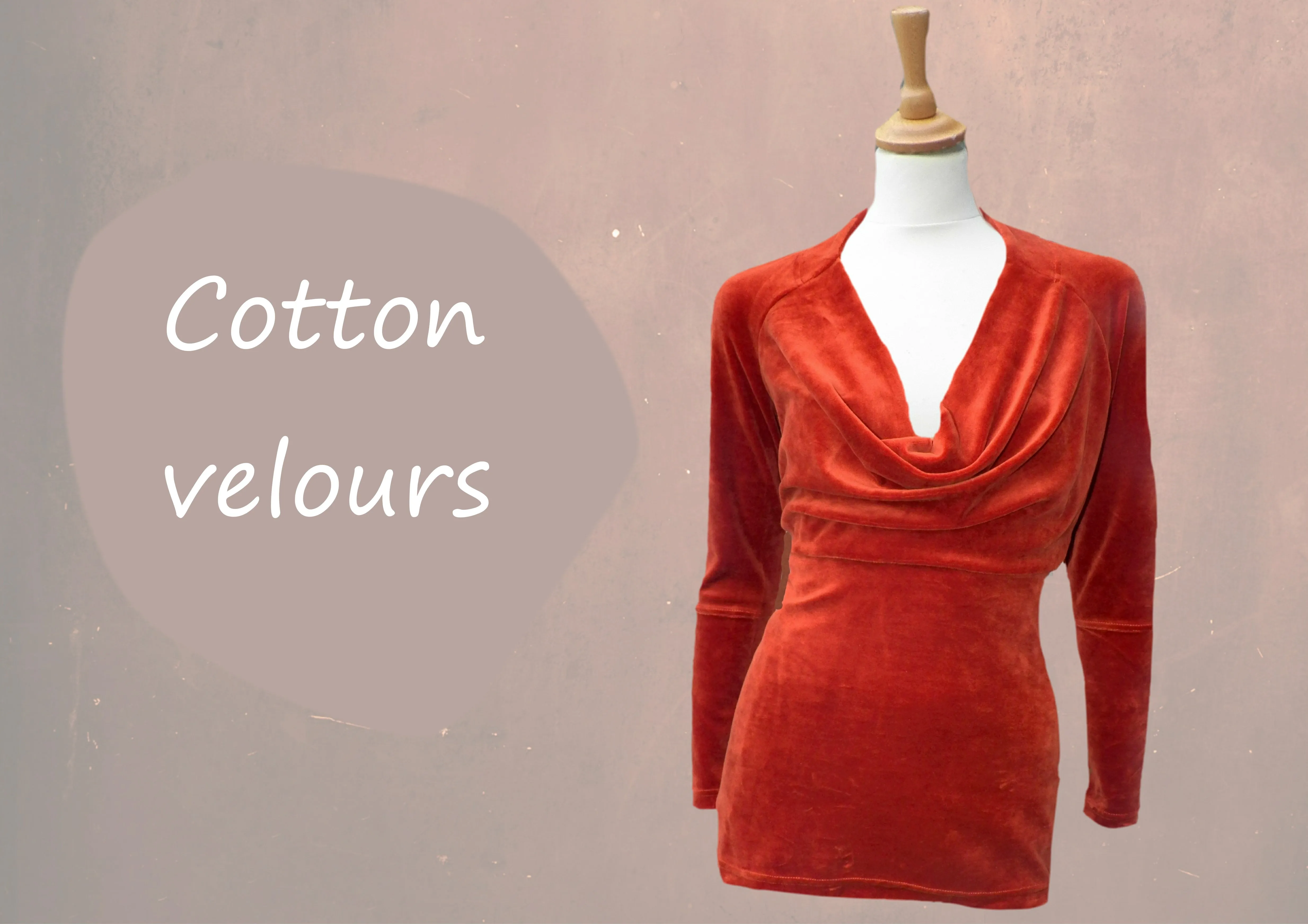 velours shirt  met drape hals / velvet shirt with drape neck