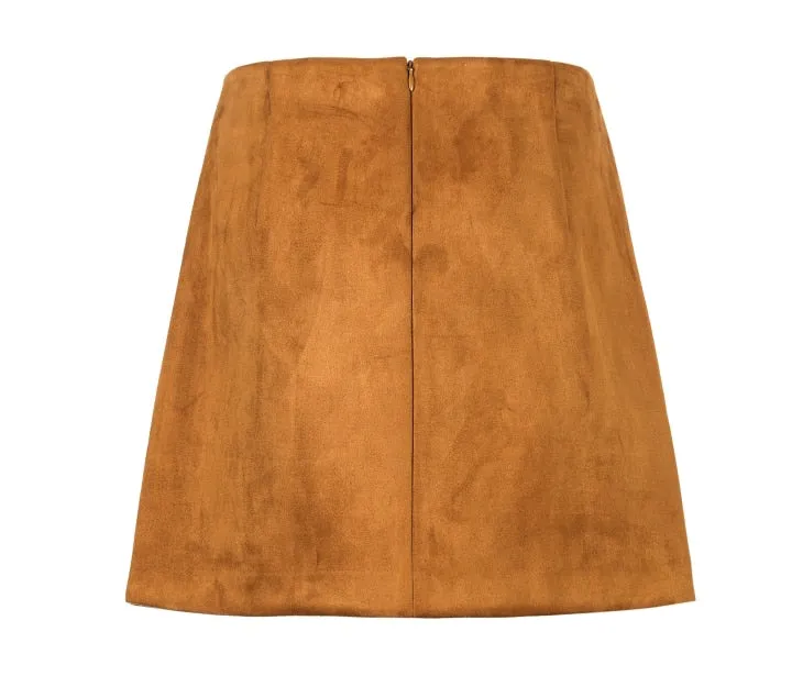 Waist Belt Velvet-like Skirt