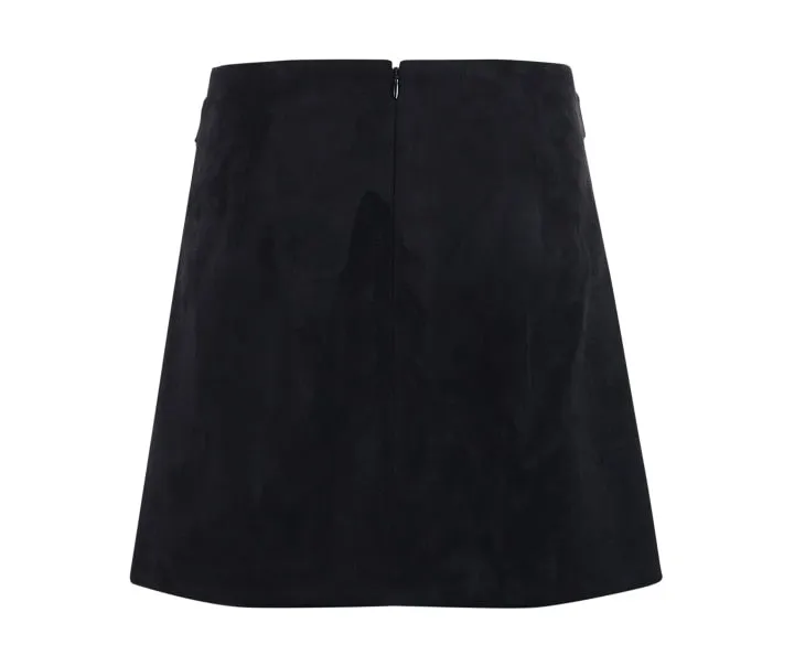 Waist Belt Velvet-like Skirt