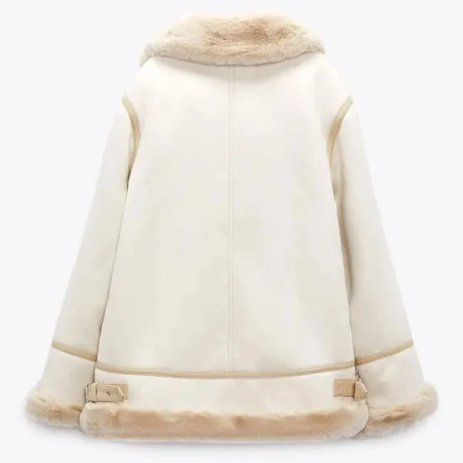 Women RAF Aviator Pilot Shearling Coat