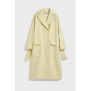 Women Wmo-Tessach-Brushed Wool Belted Coat - Lt-Yellow