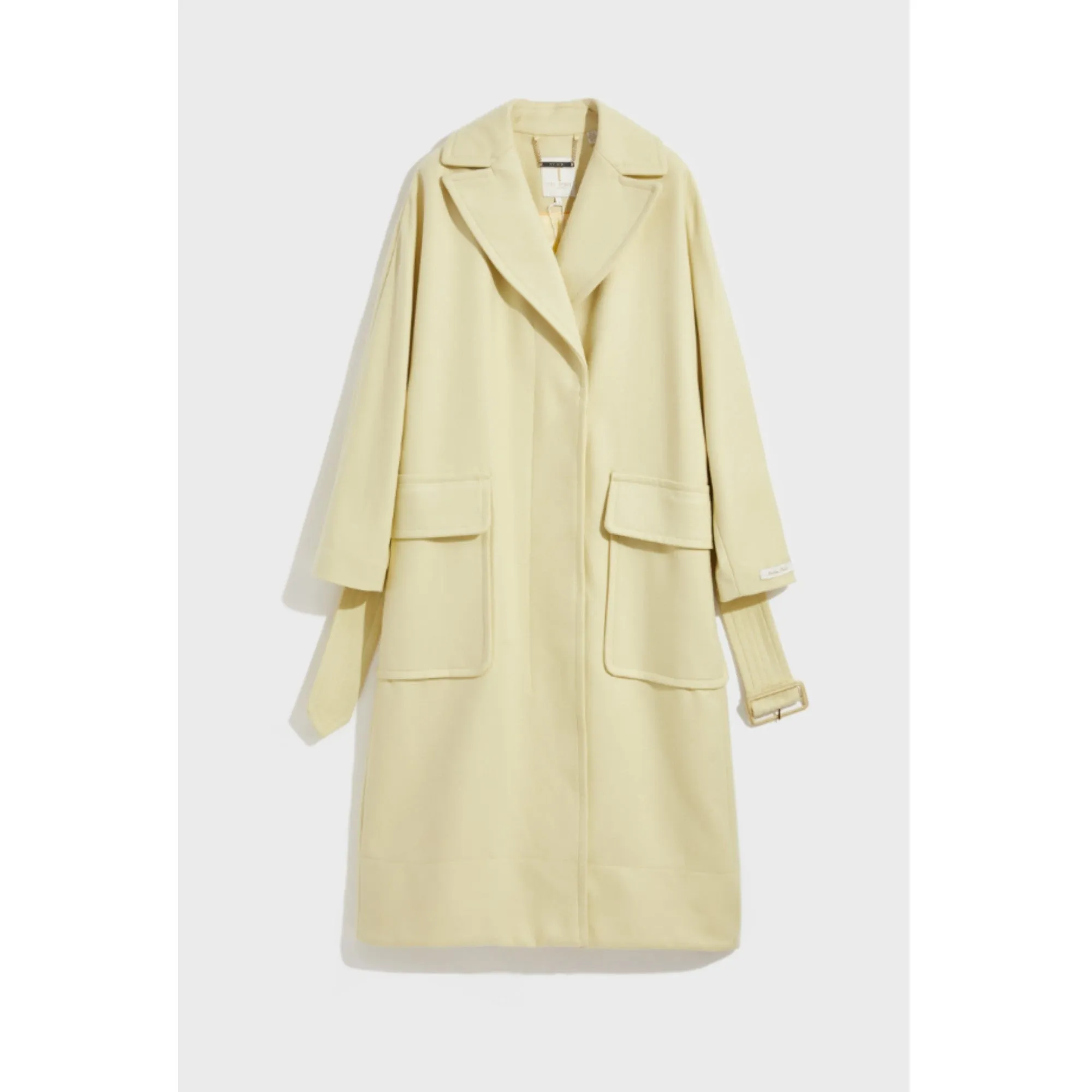 Women Wmo-Tessach-Brushed Wool Belted Coat - Lt-Yellow