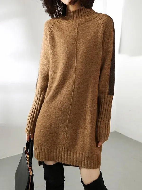 Women's Cozy Long Turtleneck Knitted Jumper | Ideal for Autumn/Winter