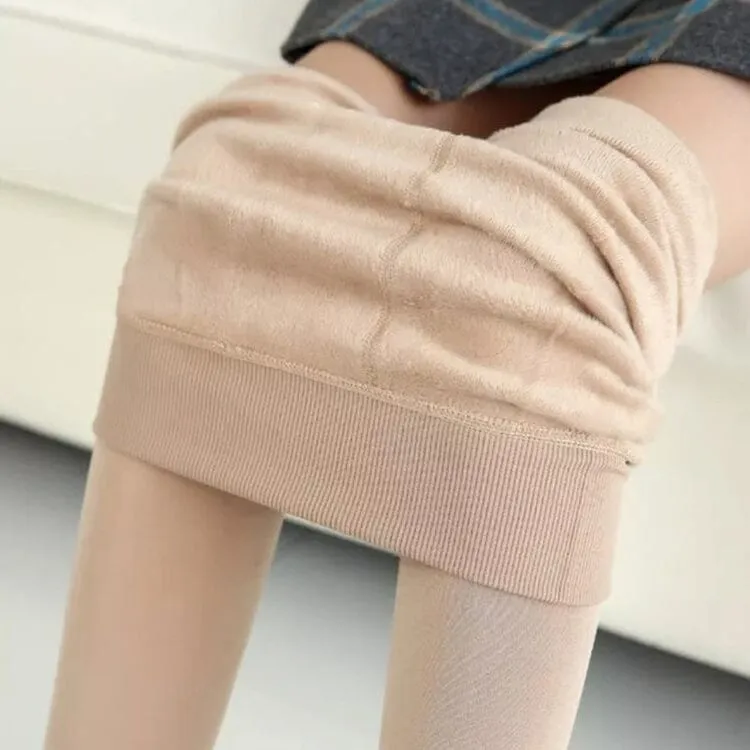 Women's Extra 220g Fleece Leggings High Waist Stretchy Warm Leggings (One Size)