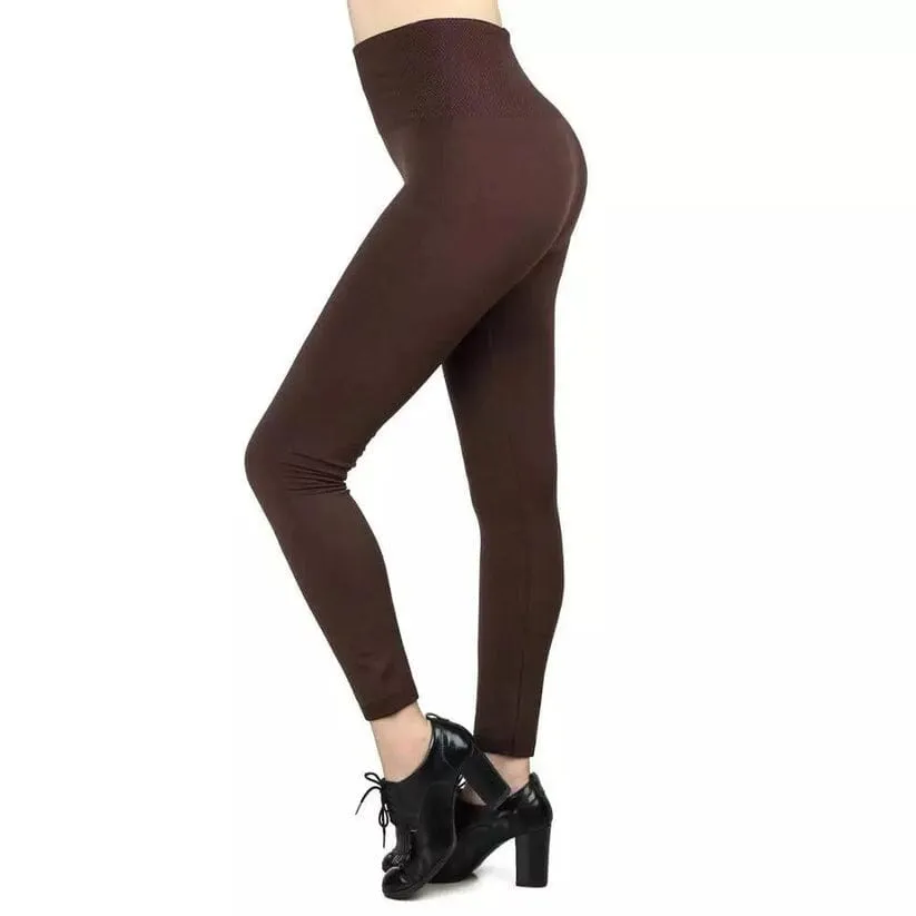 Women's Extra 220g Fleece Leggings High Waist Stretchy Warm Leggings (One Size)