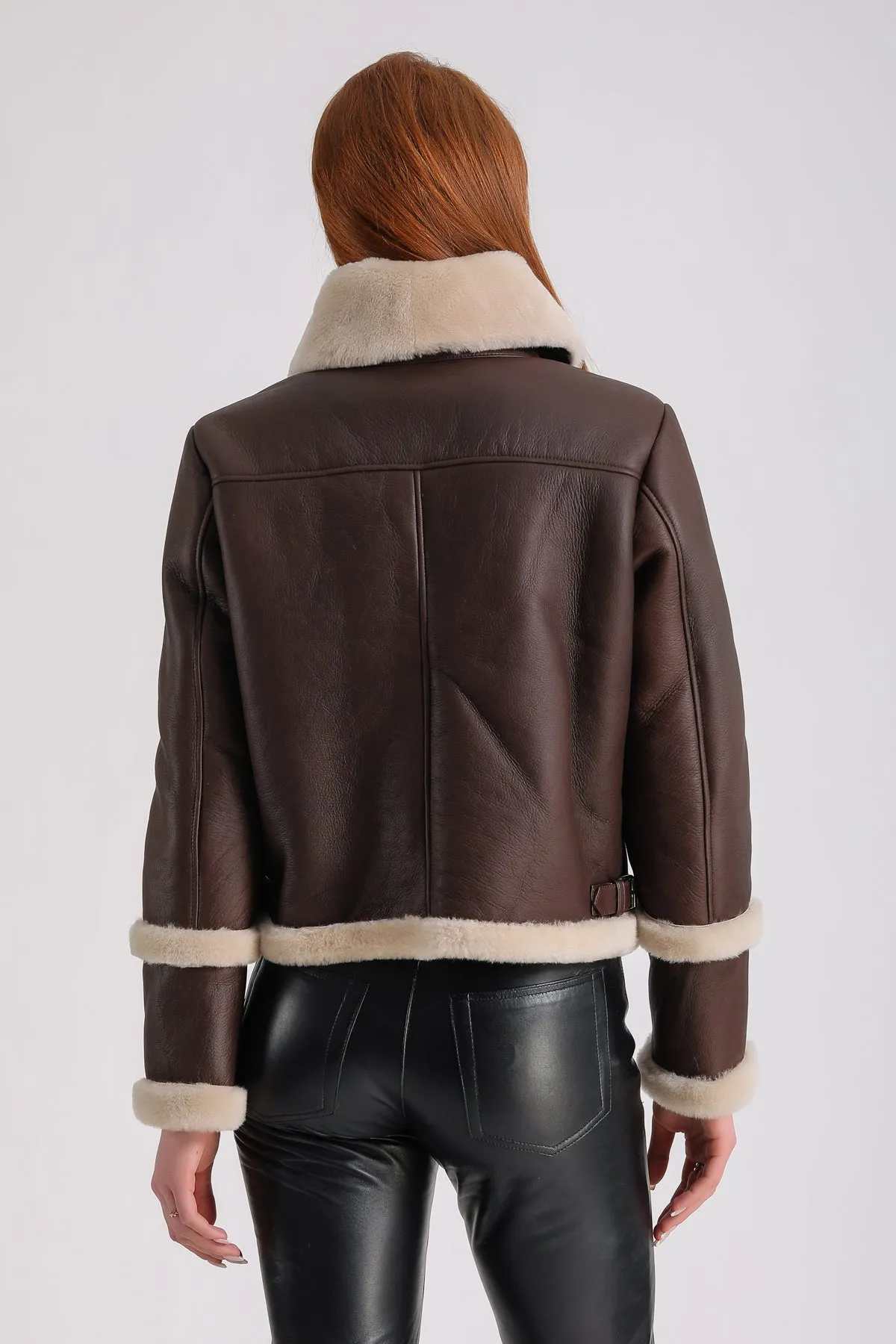 Women's Shearling Jacket, Brown