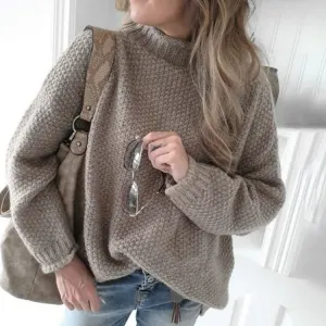 Women's Vintage Khaki Knit Turtleneck Jumper  | Ideal for Autumn/Winter