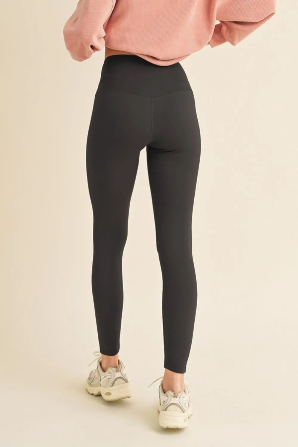 Yelete Fleece Lined High Waisted Leggings Black